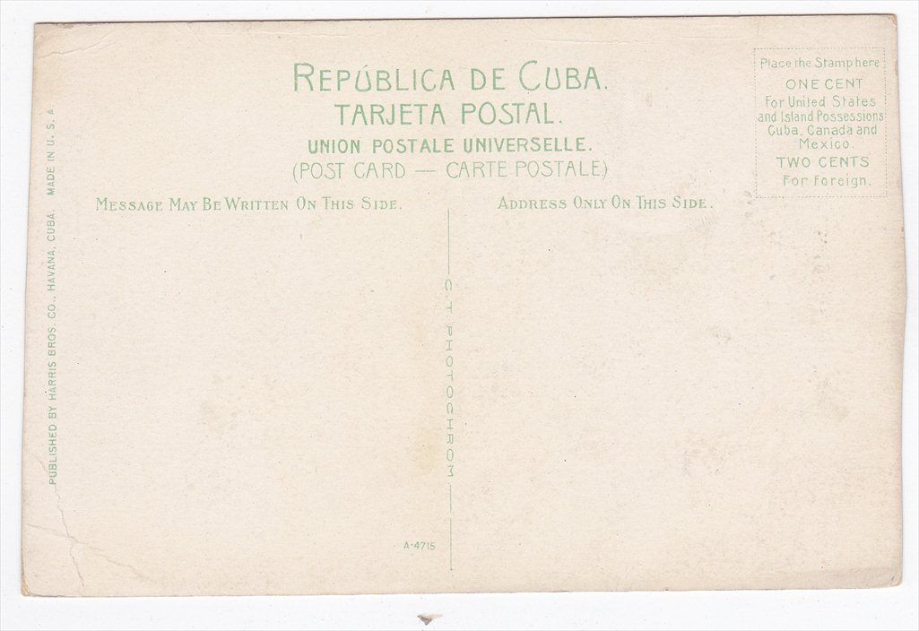 Cuba Cuban Volanta Early 1900s Colored Postcard