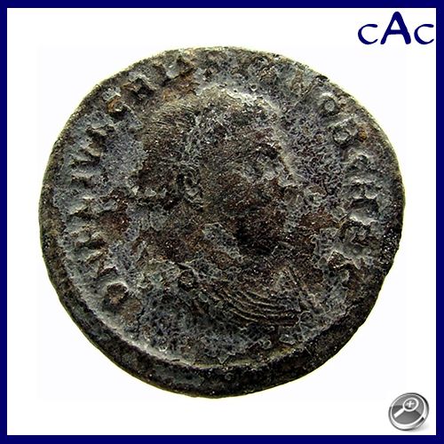 CAC Crispus AE19 REDUCED Follis Jupiter Providentiae Caess 317 326 Ad