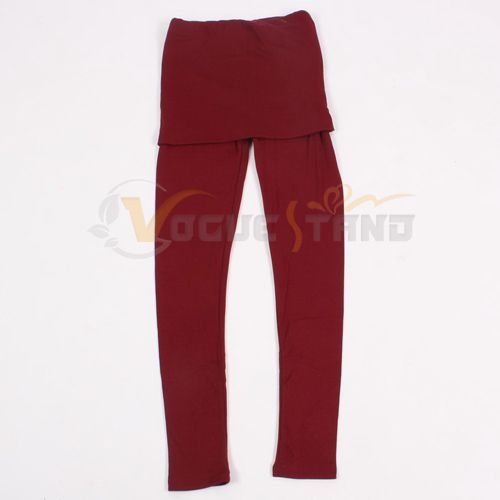 NEW Fashion Women Cotton Slim Bag Hip Culottes Leggings Red Wine