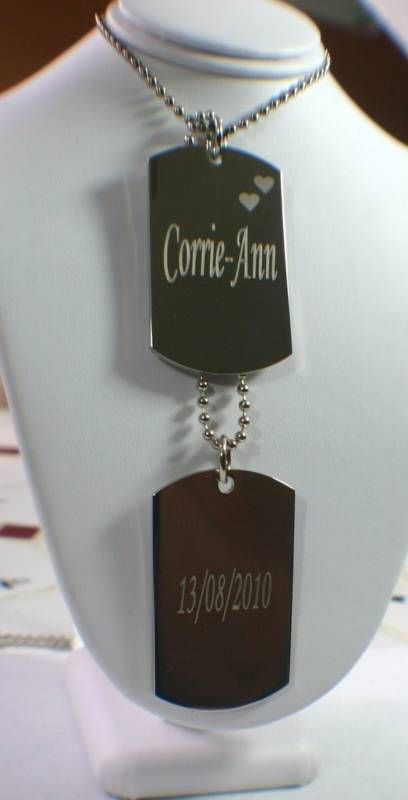 Memorial Dog Tags Military Style Custom Necklace