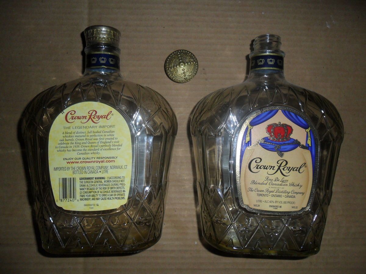 Crown Royal Liquor Bottles Empty Crafts Glasses Dish Ect