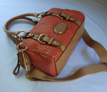 208 fossil croco maddox small satchel rose