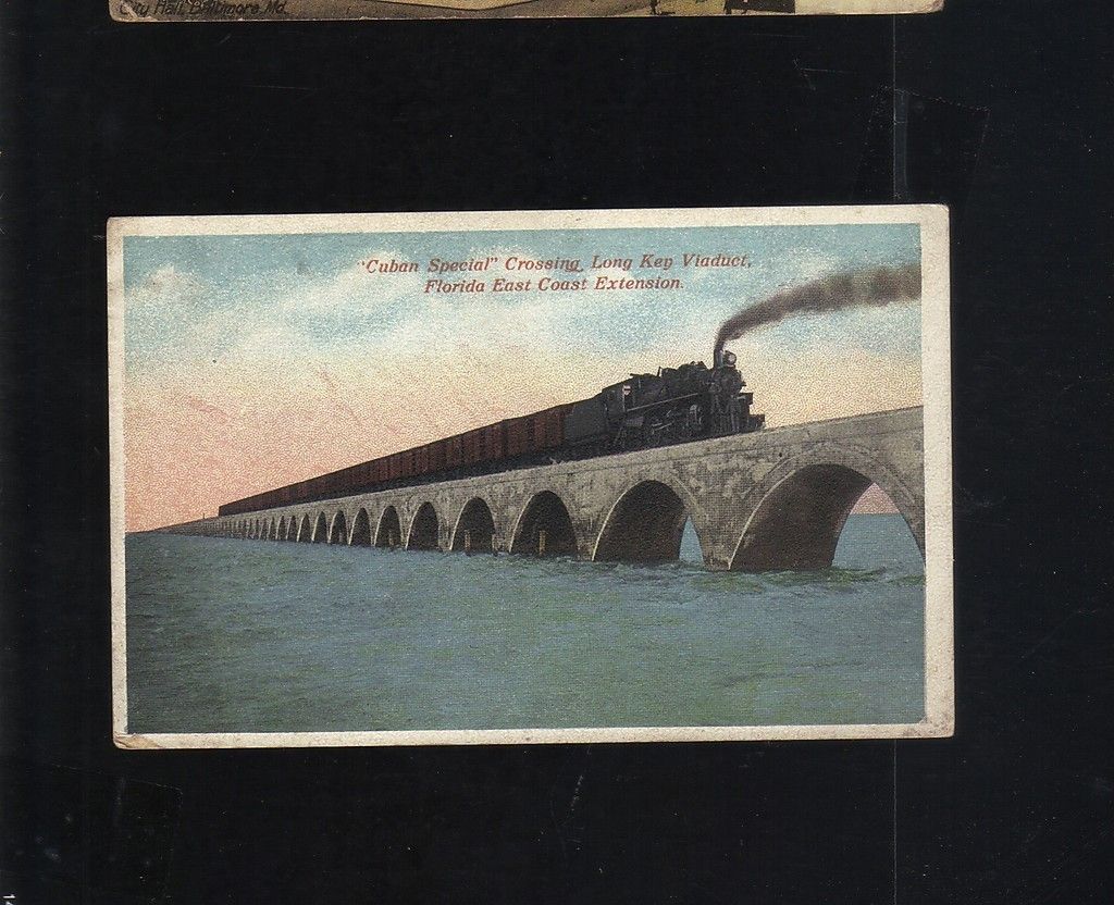 CUBAN SPECIAL CROSSING LONG KEY VIADUCT RAILROAD LOCOMOTIVE FLORIDA