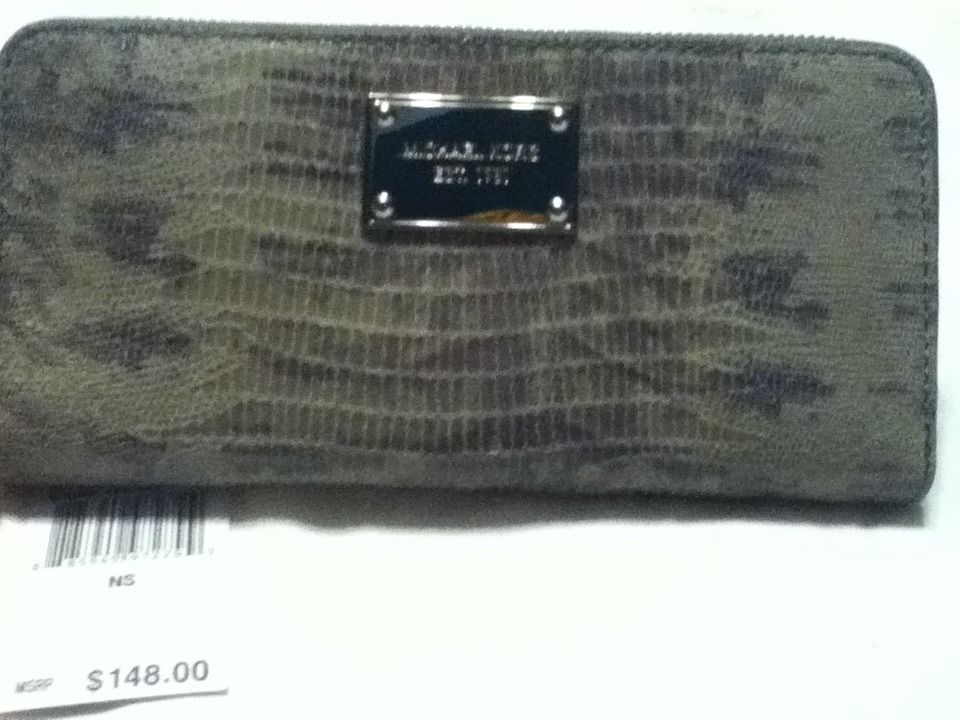 Michael Michael Kors Jet Set Continental Wallet  Lizard Embossed