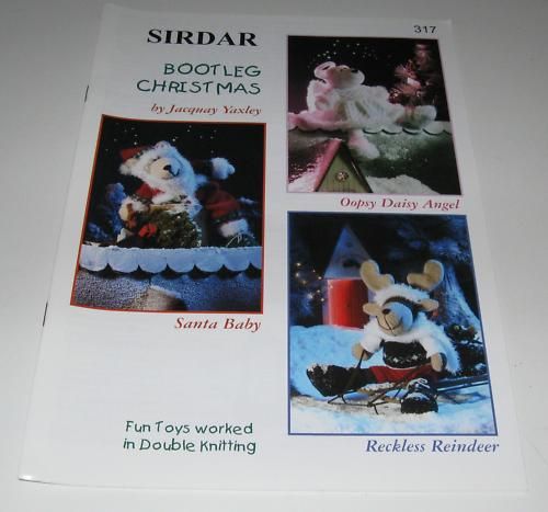 SIRDAR BOOTLEG CHRISTMAS angel bear reindeer toy knitting book