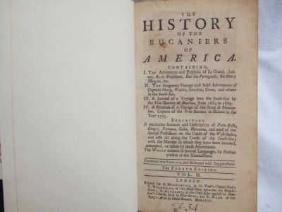 1741 Exquemelin Pirates Bucaniers of America RARE Early Illustrated