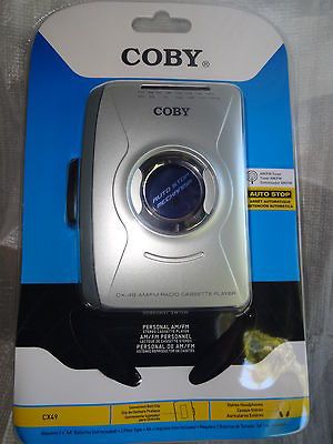 Coby CX 49 Portable AM/FM Radio Stereo Cassette Player Headphones