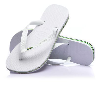 Havaianas Brasil White Mens Womens New Flip Flops