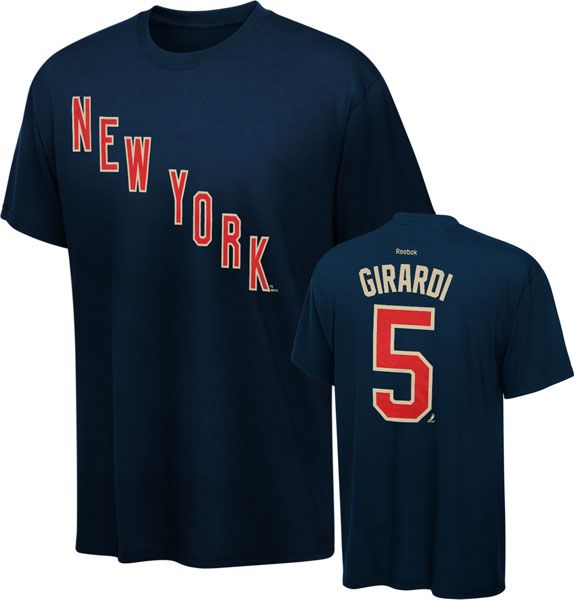 Dan Girardi Navy Reebok Name and Number New York Rangers T Shirt