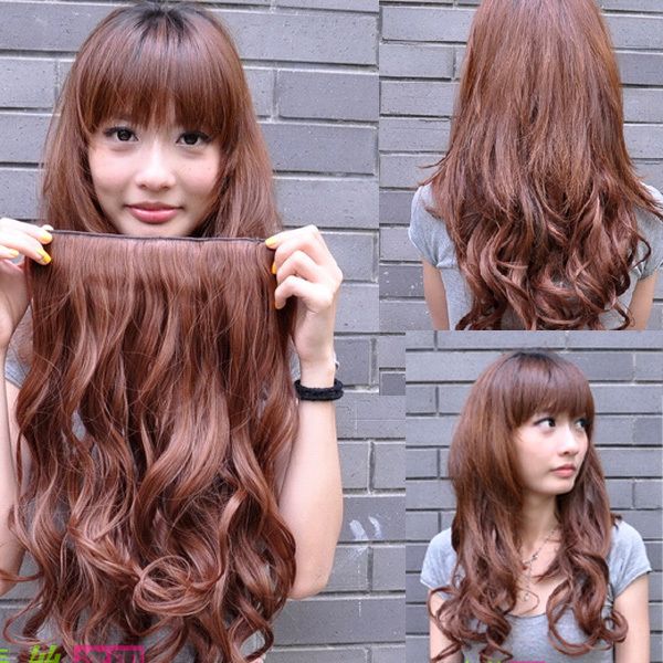 Japan Sexy Women Long Curl Curly Wavy Clip in Hair Extensions