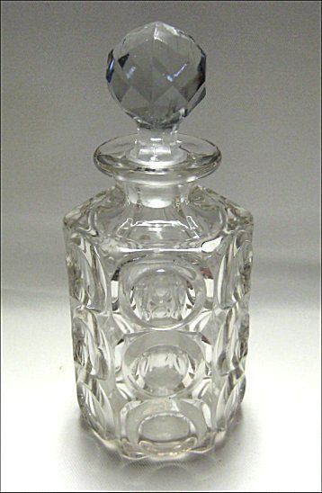 Dalzell Sunken Bulls Eye EAPG Pressed Glass Decanter