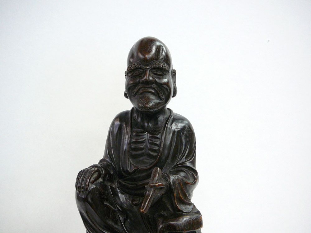 Chinese African Zitan Fine Zen Master Damo Figure S2573