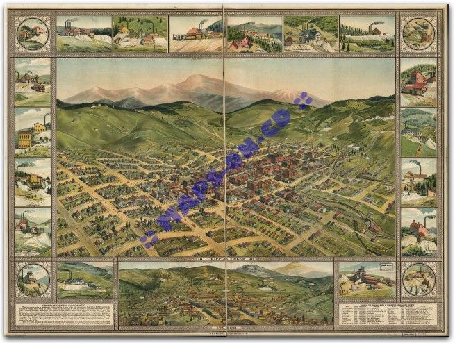 cripple creek colorado panoramic map on cd rom