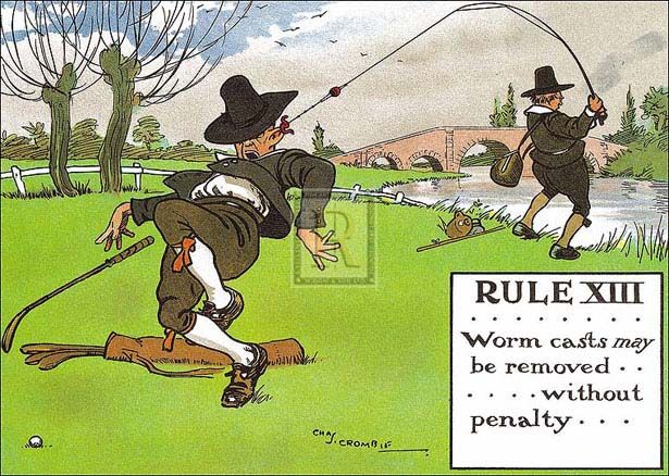 Charles Crombie Rules of Golf Rule XIII Funny Print