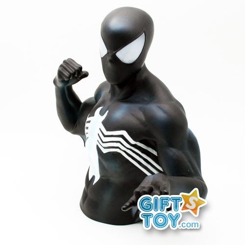 Marvel Black Spider Man Bust Die Cut Piggy Bank Coin Bank