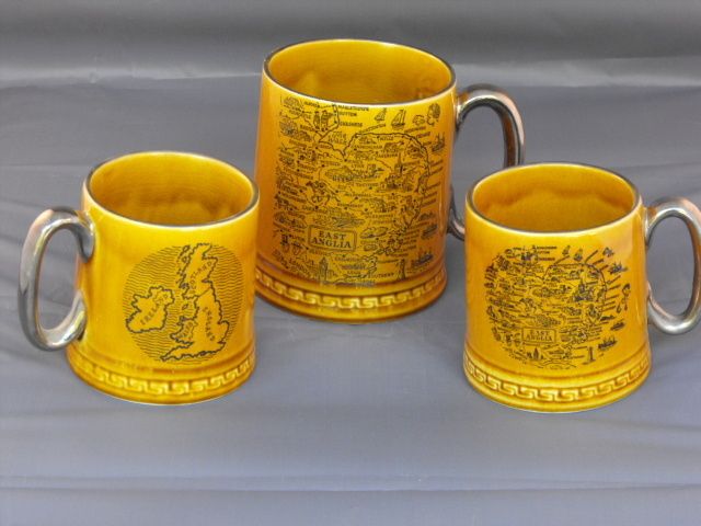 Britannia Designs Dartmouth England 3 PC Vintage Mugs 