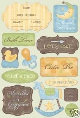  Karen Foster Cutie Pie Baby Boy Stickers