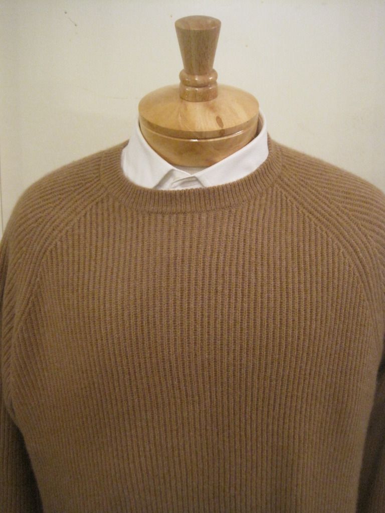 Daniel Cremieux Mens Dark Camel 100 Cashmere V Neck Sweater $225 Large