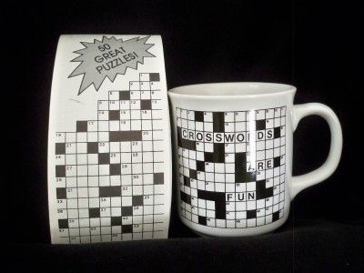  IND. CORP. CROSSWORDS ARE FUN COFFEE CUP MUG WITH 50 CROSSWORD PUZZLES