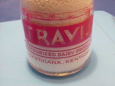 One Quart 1 11 14 Travis Dairy Cynthiana Ky Milk Bottle