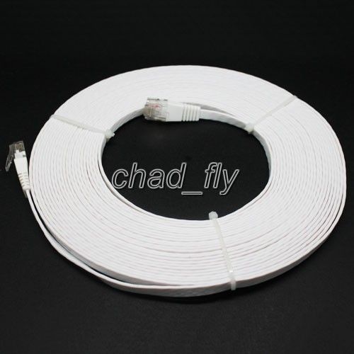  UTP CAT6a Cat.6 Flat Data Ethernet Patch Network Lan Cable 10M white