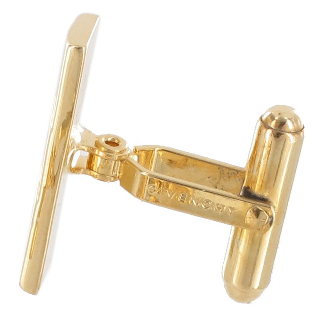 Givenchy Cufflinks Mens Jewelry Rectangular Gold Plated Cuff Links