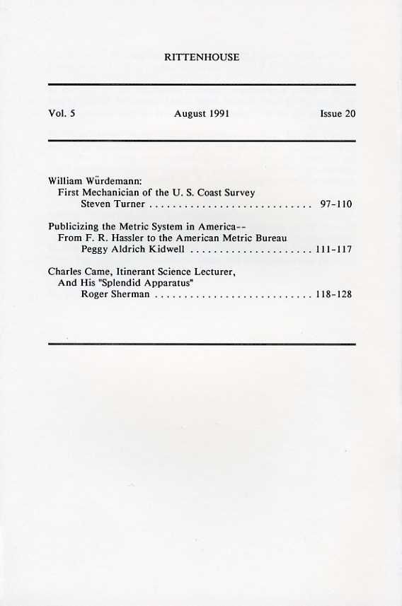  Optical Instrument Survey RITTENHOUSE Vol#5 Dating Young Instruments