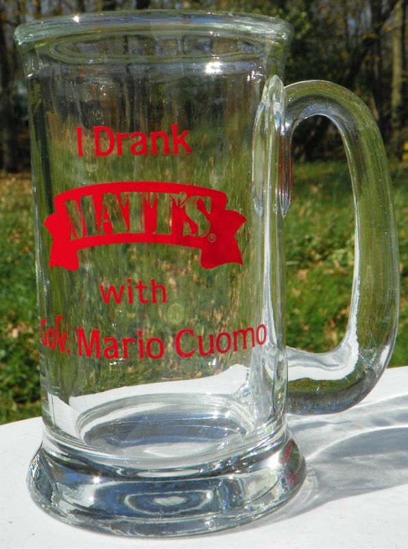 DRANK WITH MARIO CUOMO GLASS MATTS FX MATT BREWING CO UTICA NY