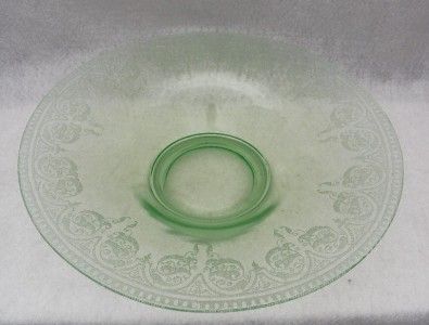 Pieces Green Vaseline Cambridge Elegant Glass Console Set Glows w