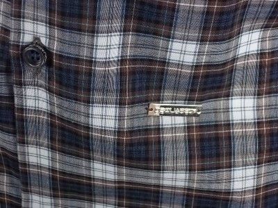  Plaid French Cuff Shirt size 54  XL D2 Classic Shirt Dean Dan New