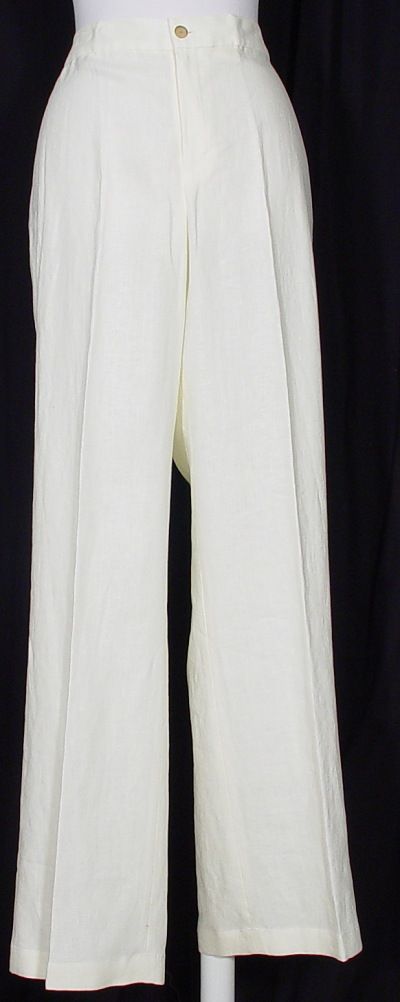 NWT DANA BUCHMAN Alabaster Heavy Linen Pants XL