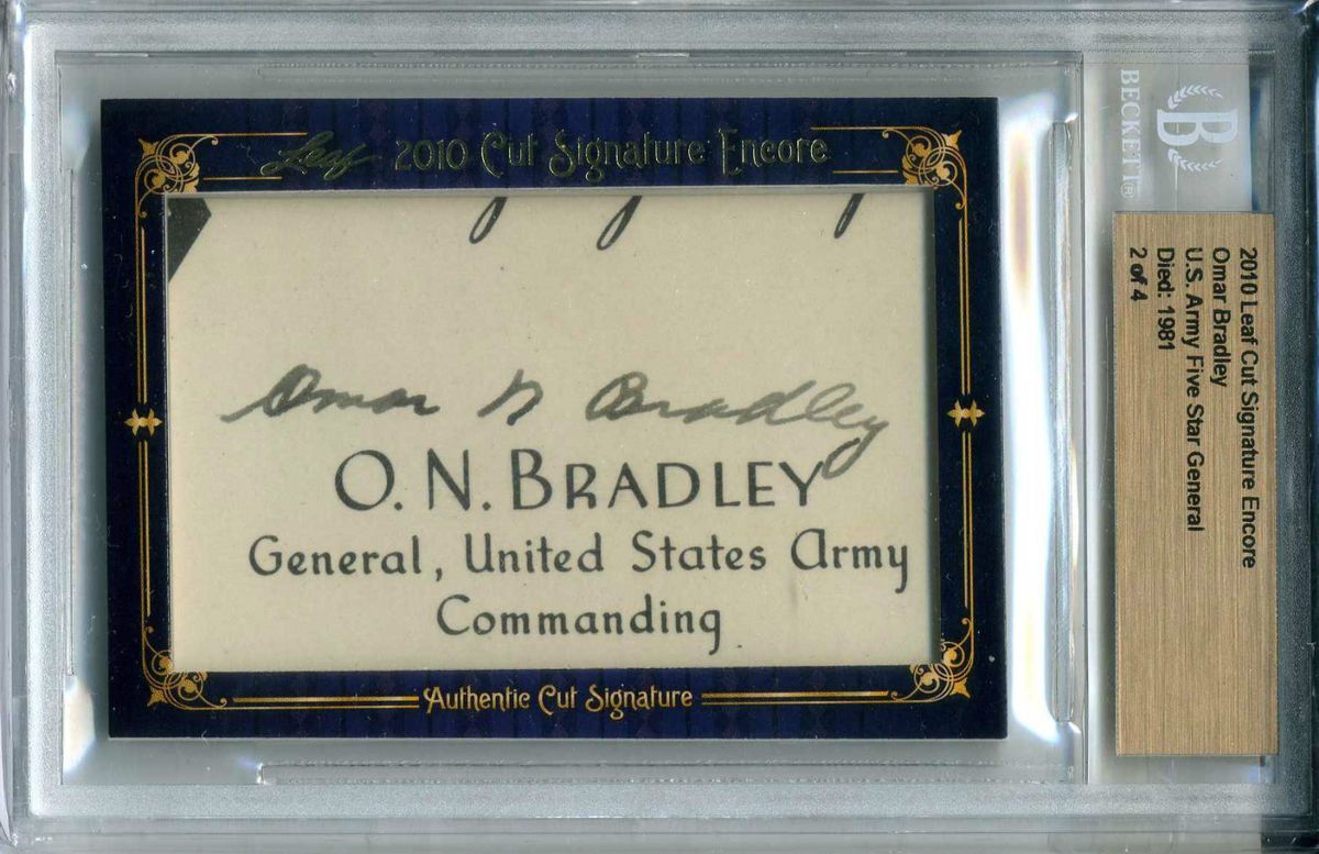 Omar Bradley Autograph LEAF 2010 Cut Signature Encore 2 /4 U.S. 5 Star