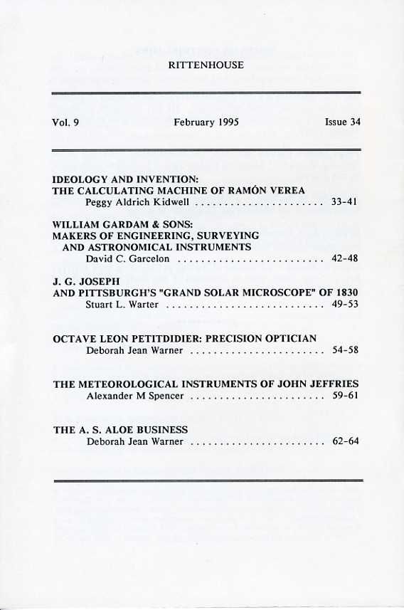  Apparatus Griffith Microscope Ramón Verea Rittenhouse Vol 9