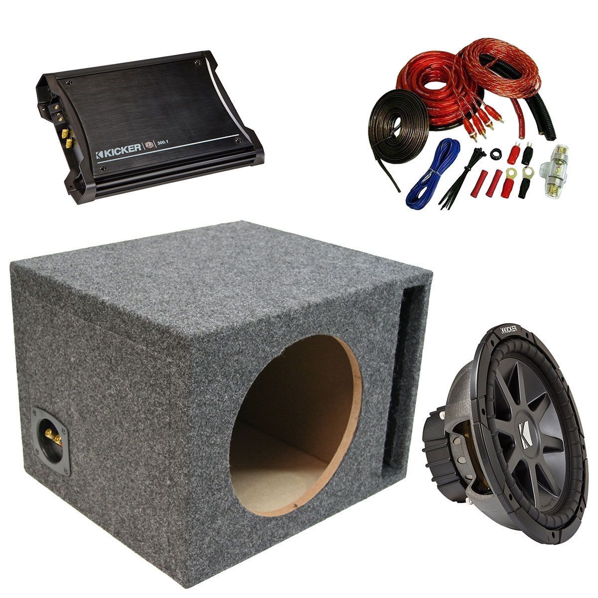 KICKER CAR AUDIO SINGLE 12 CVR12 COMP VR PORTED SUBWOOFER SUB BOX