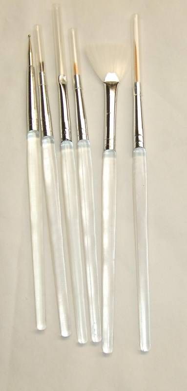 Debra Lynn Nail Art Brush Dotting Angled Striping Fan 6