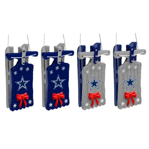 dallas cowboys sleigh ornament 4 pack