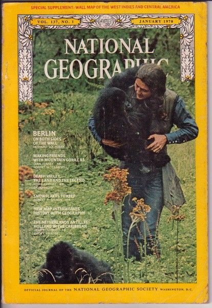 National Geographic January 1970 Friends with Gorillas