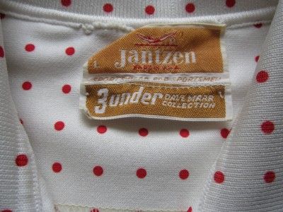 vintage JANTZEN   Dave Marr Polo shirt RED Polka Dots size SM/MED 1960