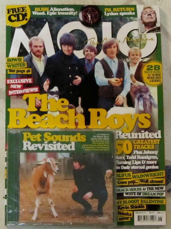 MOJO Magazine & CD June 2012 BEACH BOYS Pet Sounds REDO Bowie RUSH