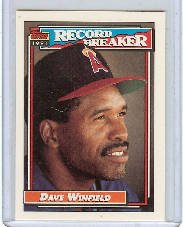 1991 Topps 5 Dave Winfield Record Breaker Anahiem Angeles