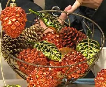 Christmas Centerpiece Bowl with Pinecones by David Shindler 