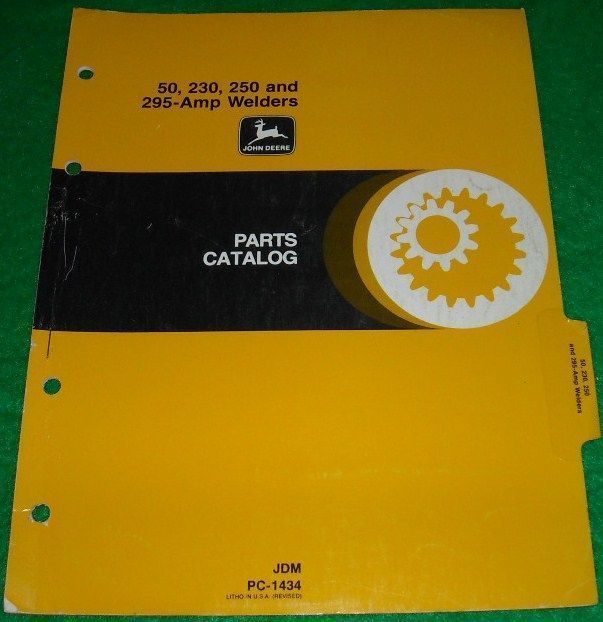 Deere Parts Catalog 50 230 250 295 Amp Welders