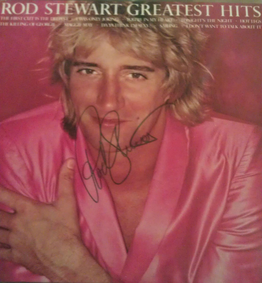  Rod Stewart Signed Album LP Cover Greatest Hits