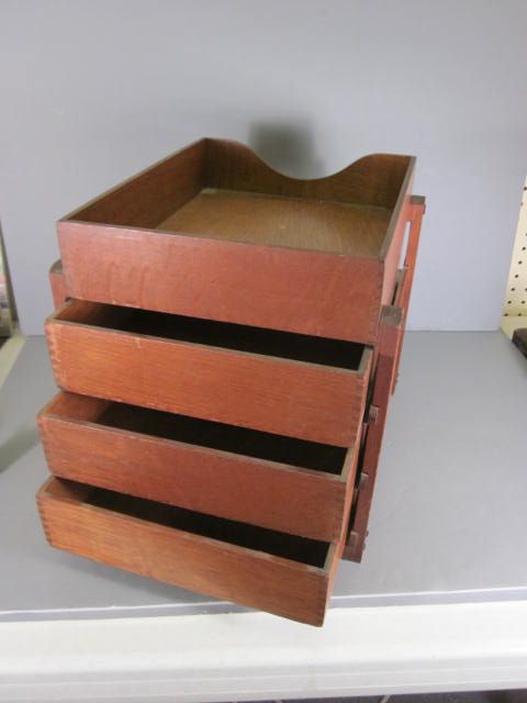  Wernicke Mission Oak Desk Top Letter or File Holder in Out Tray