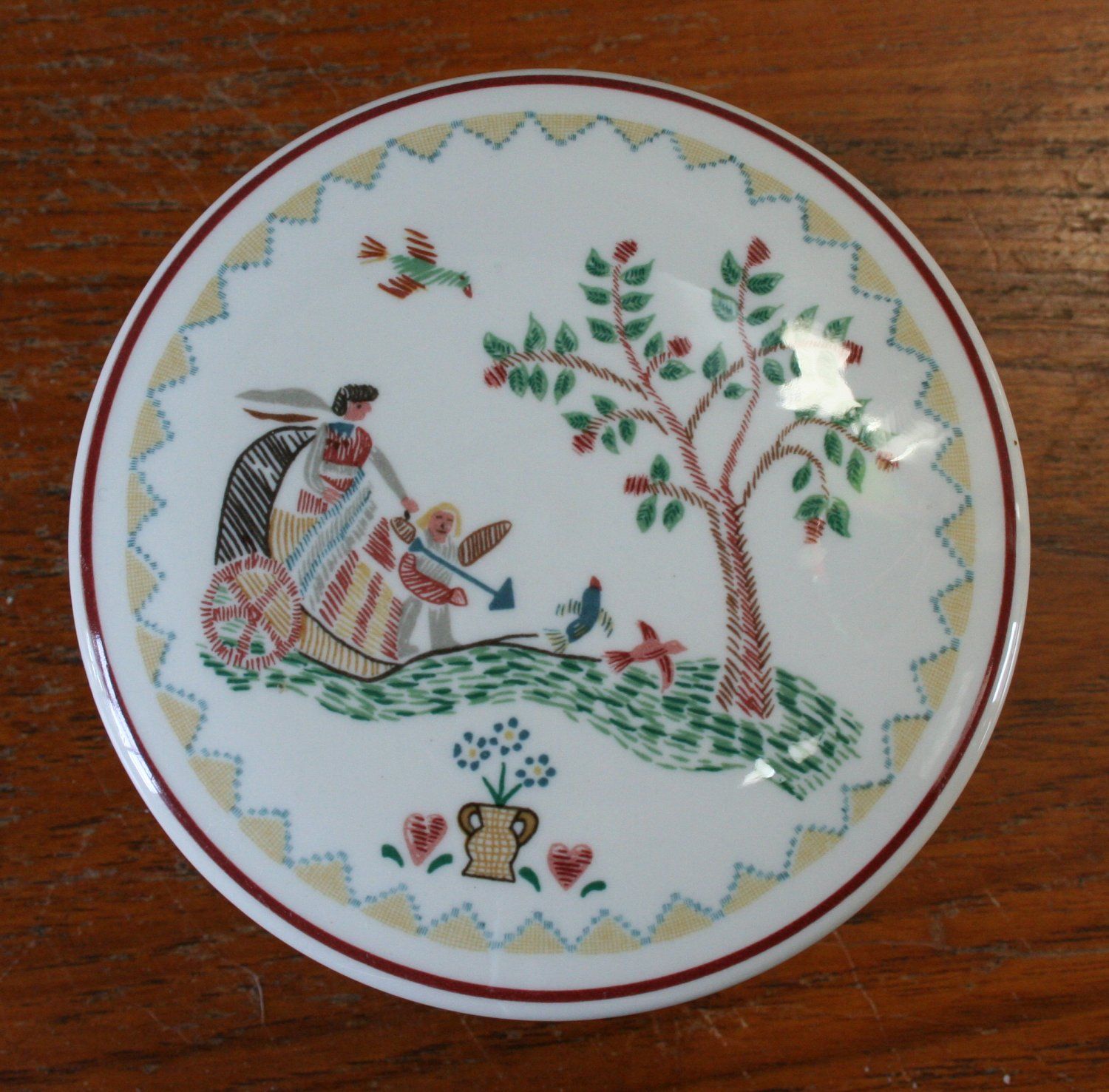 Villeroy Boch American Sampler 1981 Covered Round Box