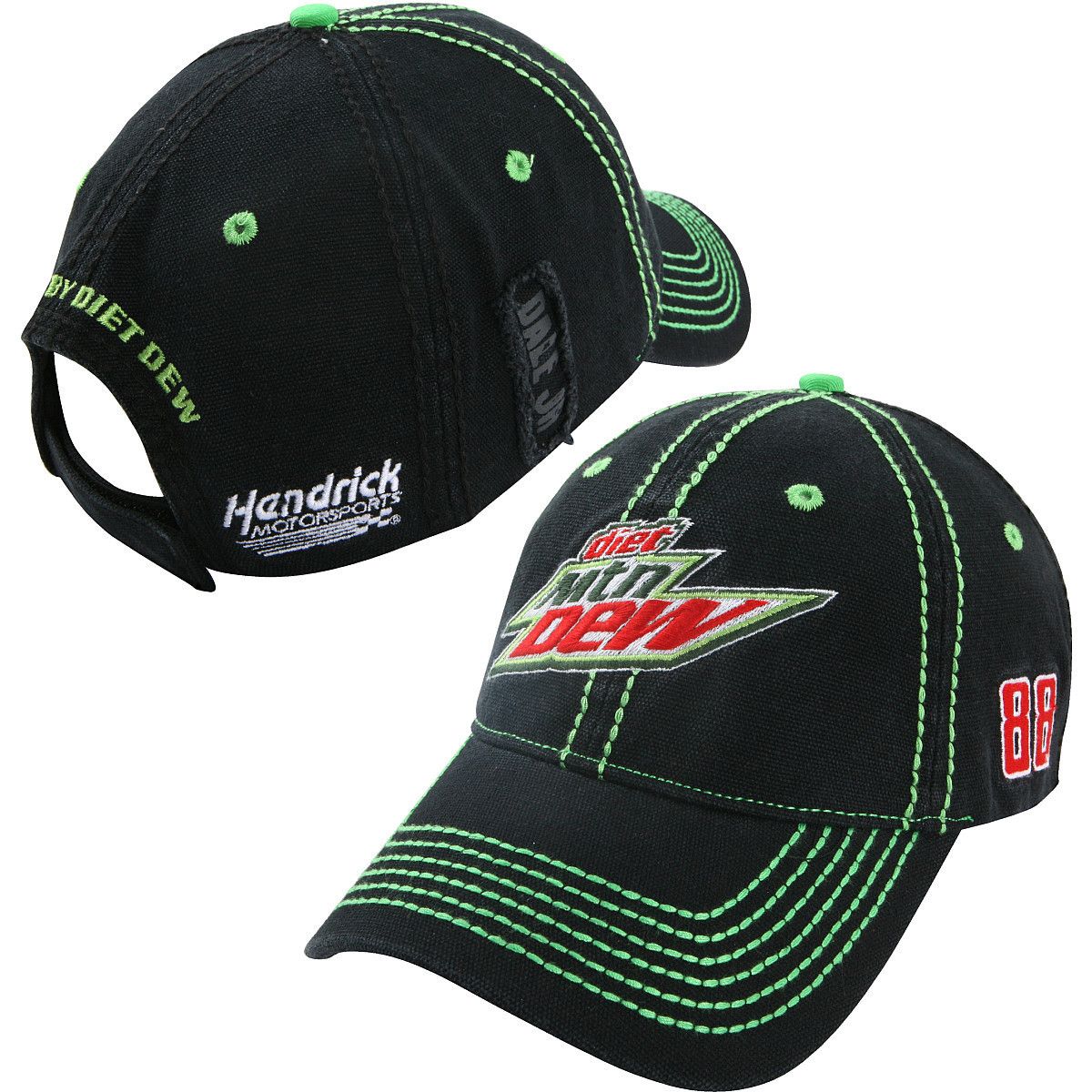  Earnhardt Jr 2012 Chase Authentics 88 Diet Mt Dew Sunday Hat FREE SHIP