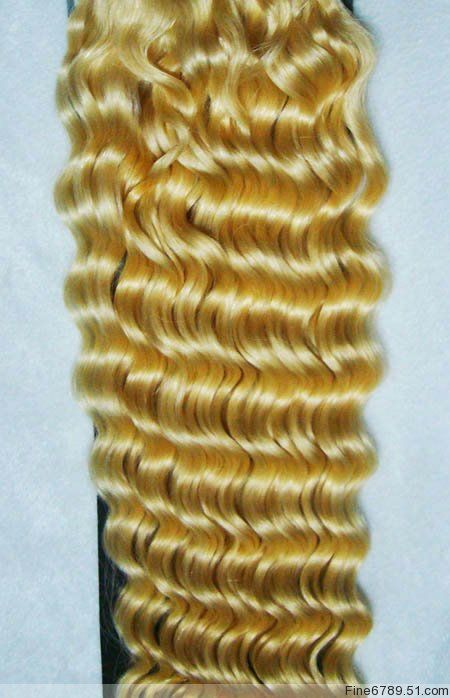 22 Human Hair Extensions Nail Tip Deep Wavy 100g 613