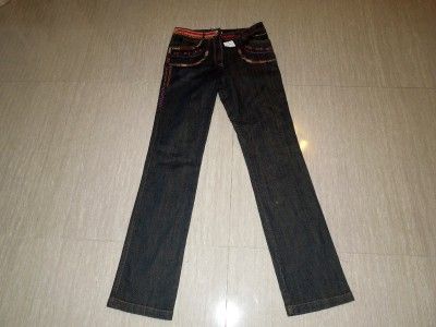 AUTHENTIC DIDIER PARAKIAN TRIBAL WAISTED STRAIGHT LEG JEANS Sz 38 (10