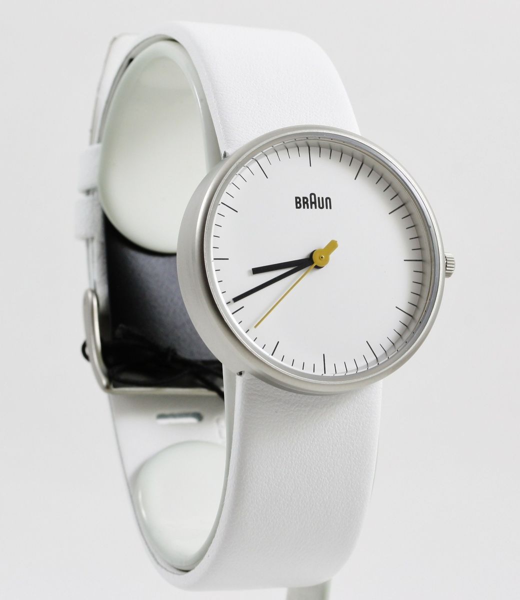 Braun Womens White Dieter Round Watch BN0021 New