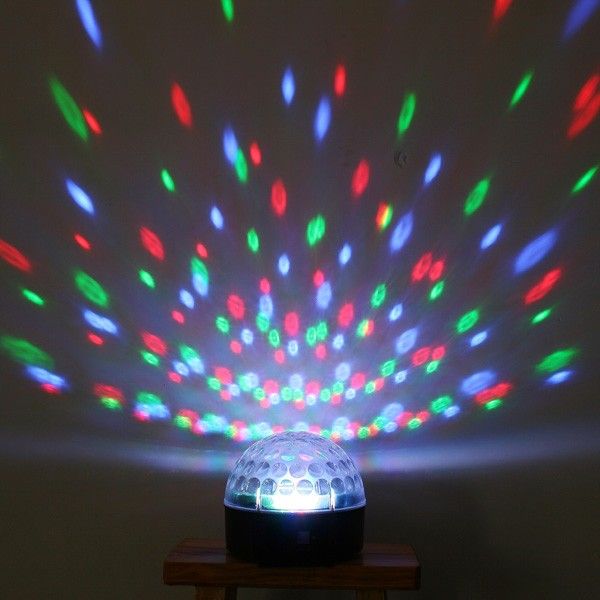 LED RGB Crystal Magic Ball Effect Light Disco DJ Stage Lighting Voice